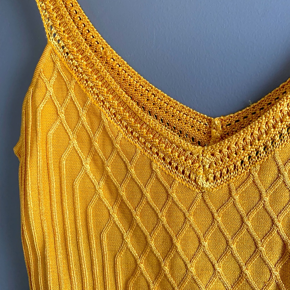 White House Black Market Marigold Crochet Tank